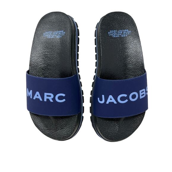 Women's Marc Jacobs The Slide Sandals Navy New With Box 39/9 - Picture 4 of 8
